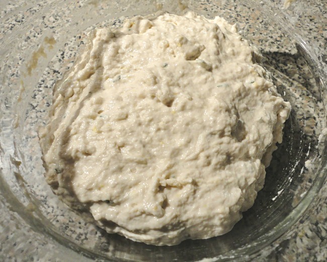 Unbaked dough of rosemary-lemon bread
