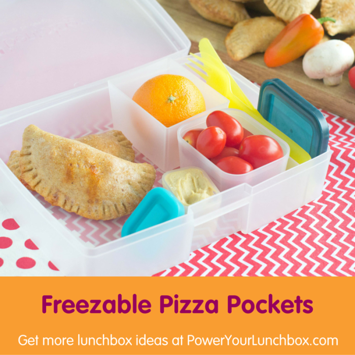 Freezable Pizza Pockets - One of the healthy kid-friendly lunchbox recipes you can get from @basilmomma