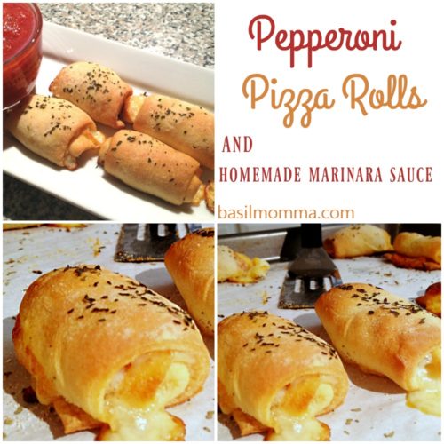 Pepperoni Pizza Rolls - Hand held pizza roll-ups, filled with pepperoni and lots of mozzarella cheese. Easy to customize with your favorite pizza toppings! | basilmomma.com