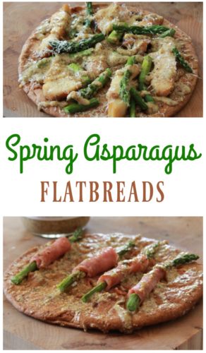 Spring Asparagus Flatbreads - These make a delicious lunch, appetizer, or light dinner! | basilmomma.com