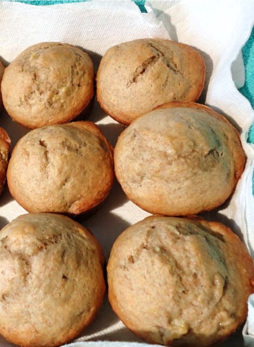 Banana Nutella muffins take an easy homemade banana muffins recipe up a notch. They're moist banana muffins with a little hidden treat of Nutella inside!