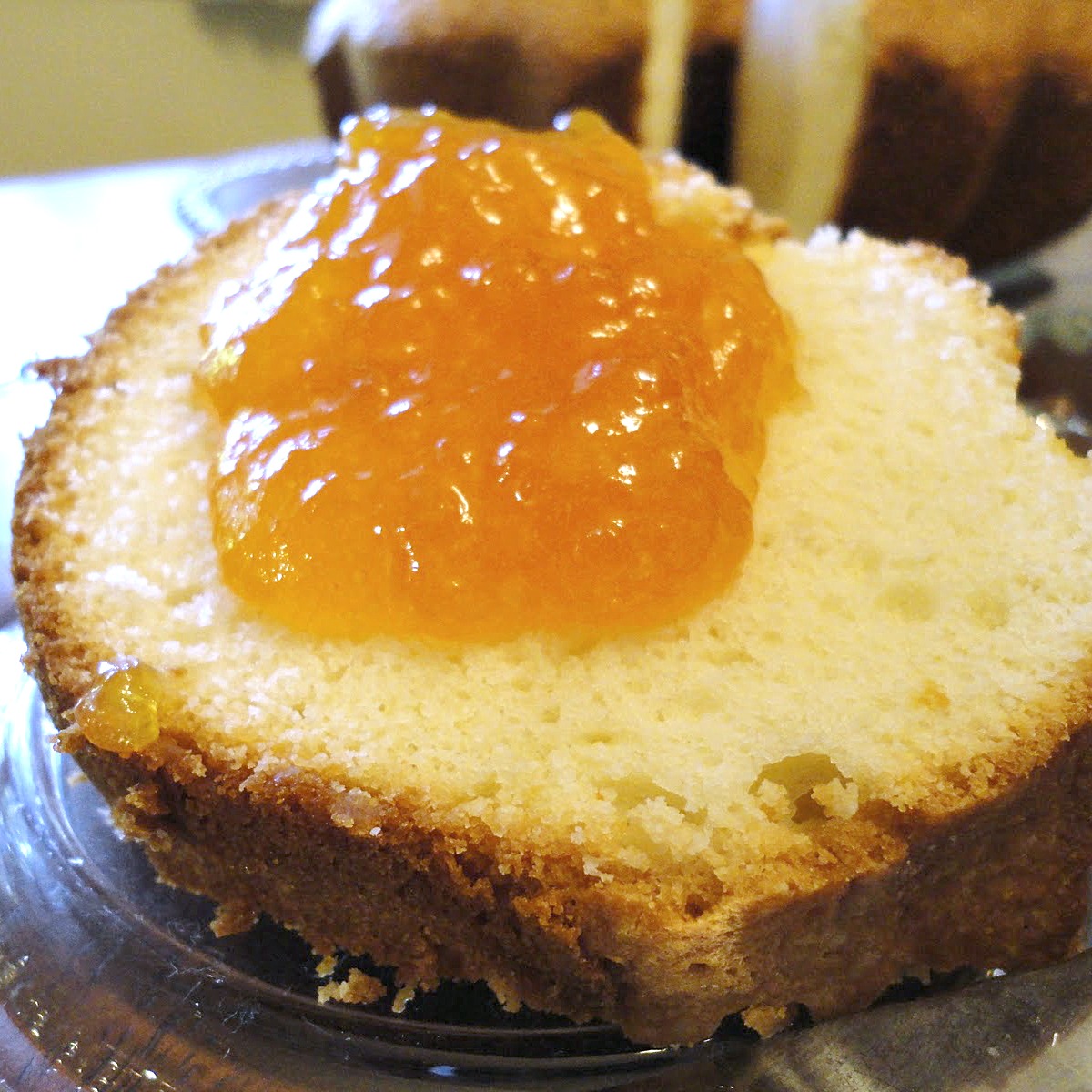 Sour Cream Pound Cake with Fresh Peach Preserves